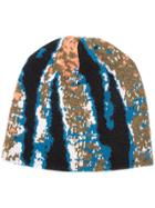 Baja East Abstract Tiger Stripe Beanie - Blue