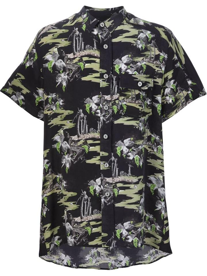 Black Fist Toxic Hawaiian Shirt, Men's, Size: M, Silk