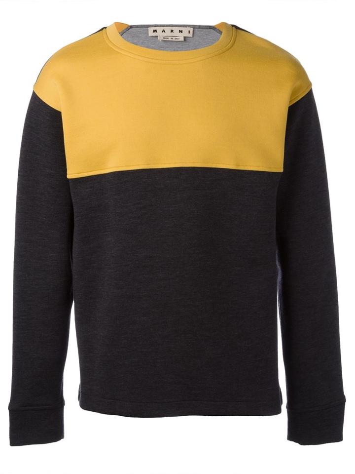Marni Colour Block Sweatshirt, Men's, Size: 52, Grey, Polyamide/virgin Wool