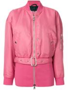 Opening Ceremony Long Belted Bomber Jacket - Pink & Purple