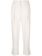 Theory Cropped Tailored Fitted Trousers - White