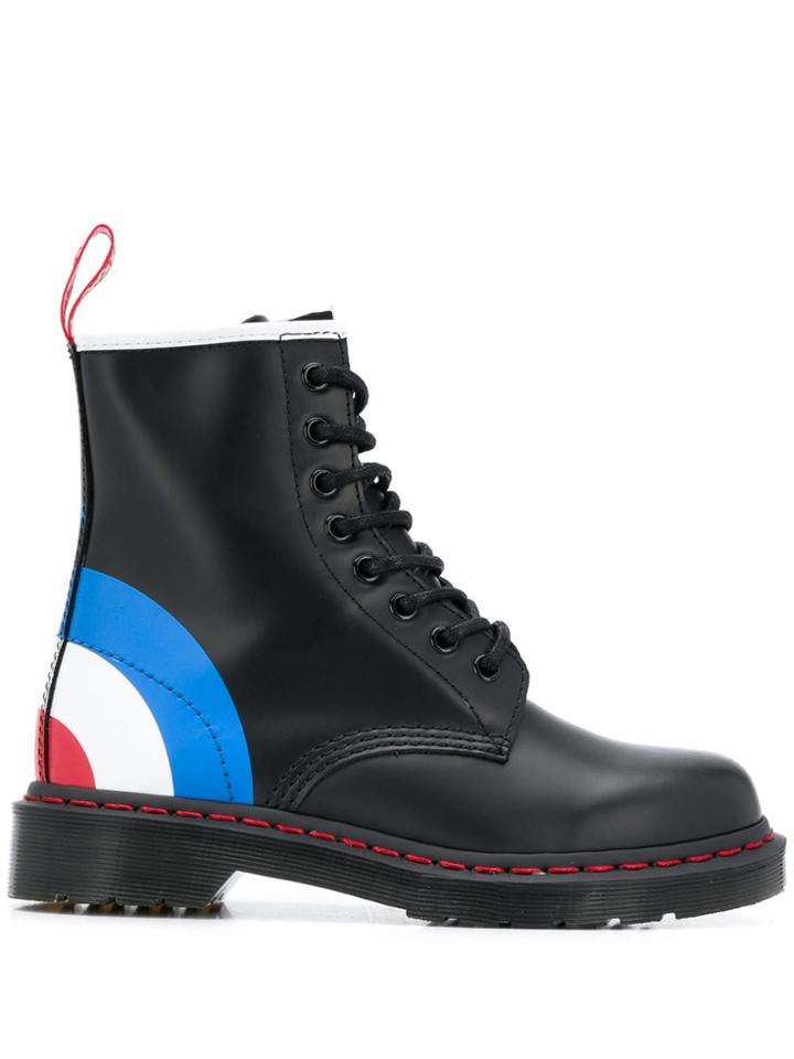 Dr. Martens Bullseye Print Leather Boots - Black