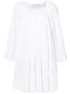 Marina Moscone Pleated Oversized Dress - White