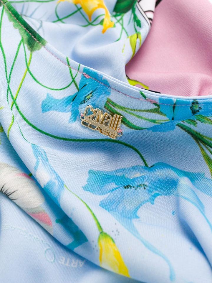 Cavalli Class Floral Knitted Top - Blue