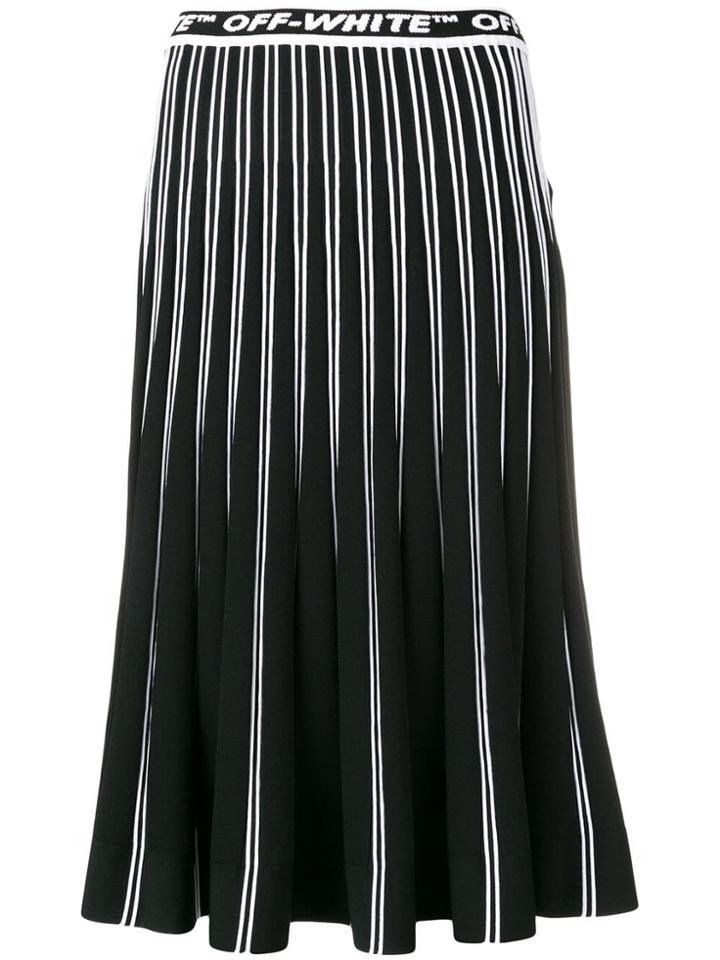 Off-white Pleated Knit Skirt - Black