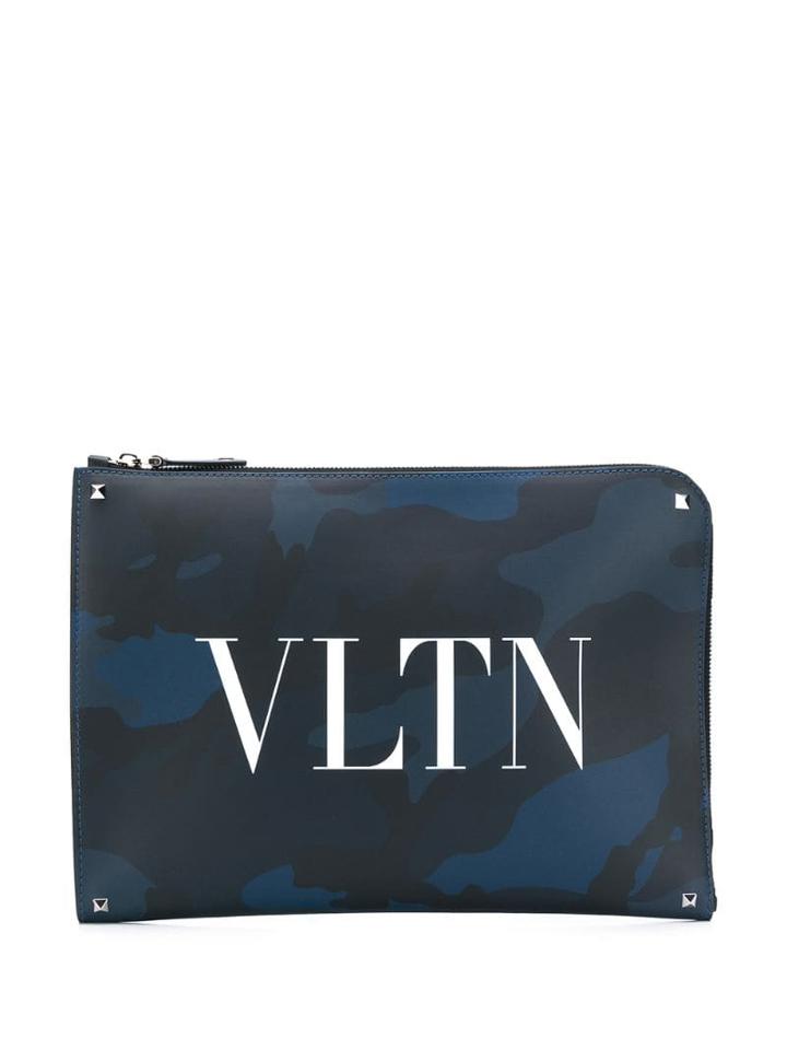 Valentino Vltn Camo Pouch - Black