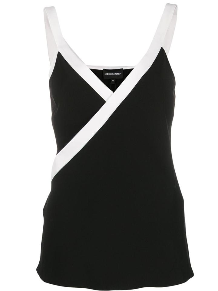 Emporio Armani Wrap Style Tank Top - Black