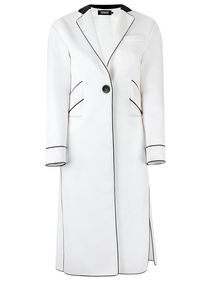 Reinaldo Lourenço Panelled Trench Coat, Women's, Size: 38, White, Acetate/cotton