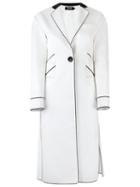 Reinaldo Lourenço Panelled Trench Coat, Women's, Size: 38, White, Acetate/cotton