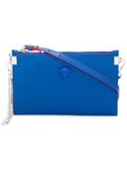 Versace Palazzo Chain Trim Pouch, Women's, Blue, Leather