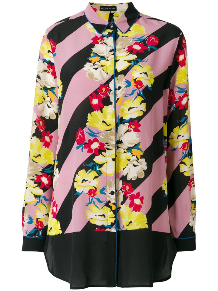Etro Floral Striped Shirt - Multicolour