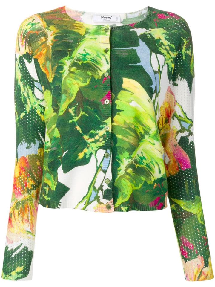 Blugirl Floral Print Cardigan - Green