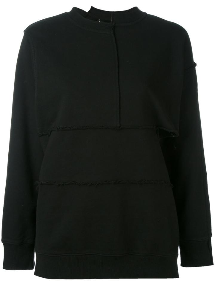 Pam Perks And Mini - Complex Split Seam Sweatshirt - Women - Cotton - S, Black, Cotton