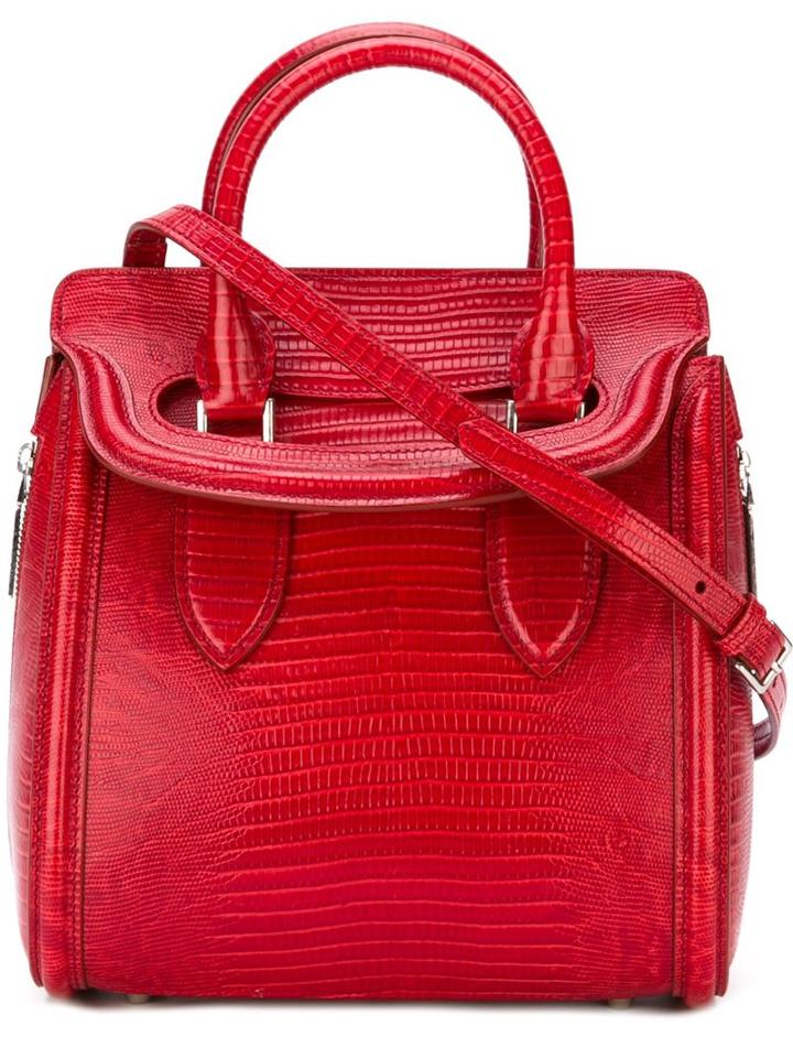 Alexander Mcqueen Heroine Tote, Women's, Red, Calf Leather
