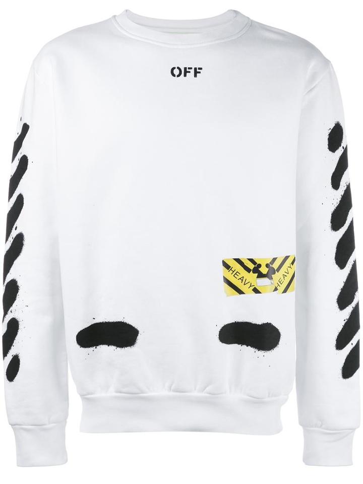 Off-white Diagonal Stripe Sweatshirt, Men's, Size: Small, White, Cotton