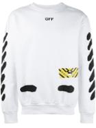 Off-white Diagonal Stripe Sweatshirt, Men's, Size: Small, White, Cotton