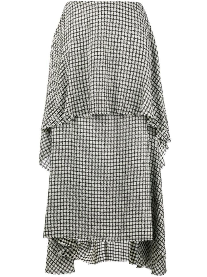 Dusan Jacquard Flared Midi Skirt - White