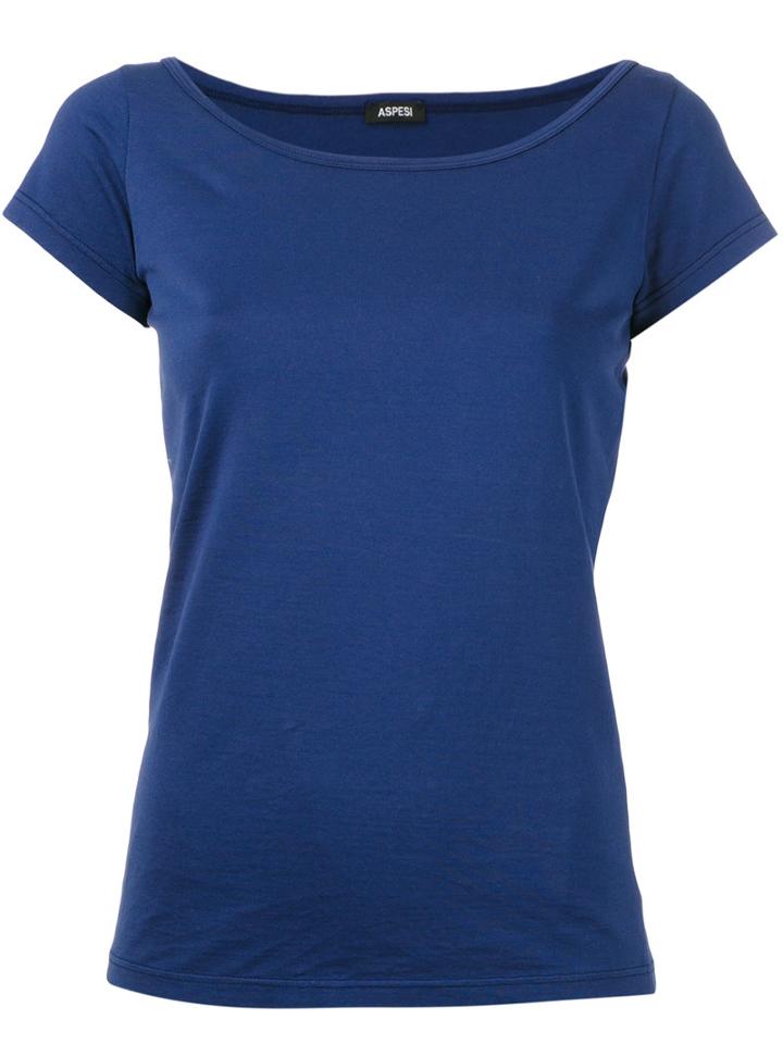 Aspesi - Cap Sleeve T-shirt - Women - Cotton - M, Women's, Blue, Cotton