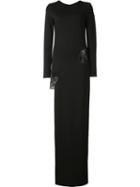Haney 'gia' Side Slit Gown, Women's, Size: 4, Black, Spandex/elastane/viscose
