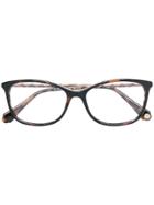 Balmain Tortoiseshell Effect Eye Glasses - Brown