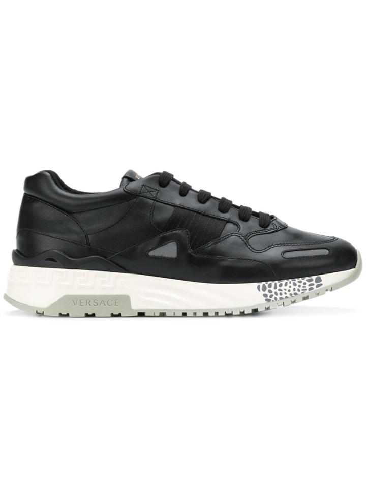 Versace Logo Lace-up Sneakers - Black