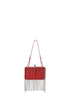 Area Crystal Tassel Clutch Bag - Red