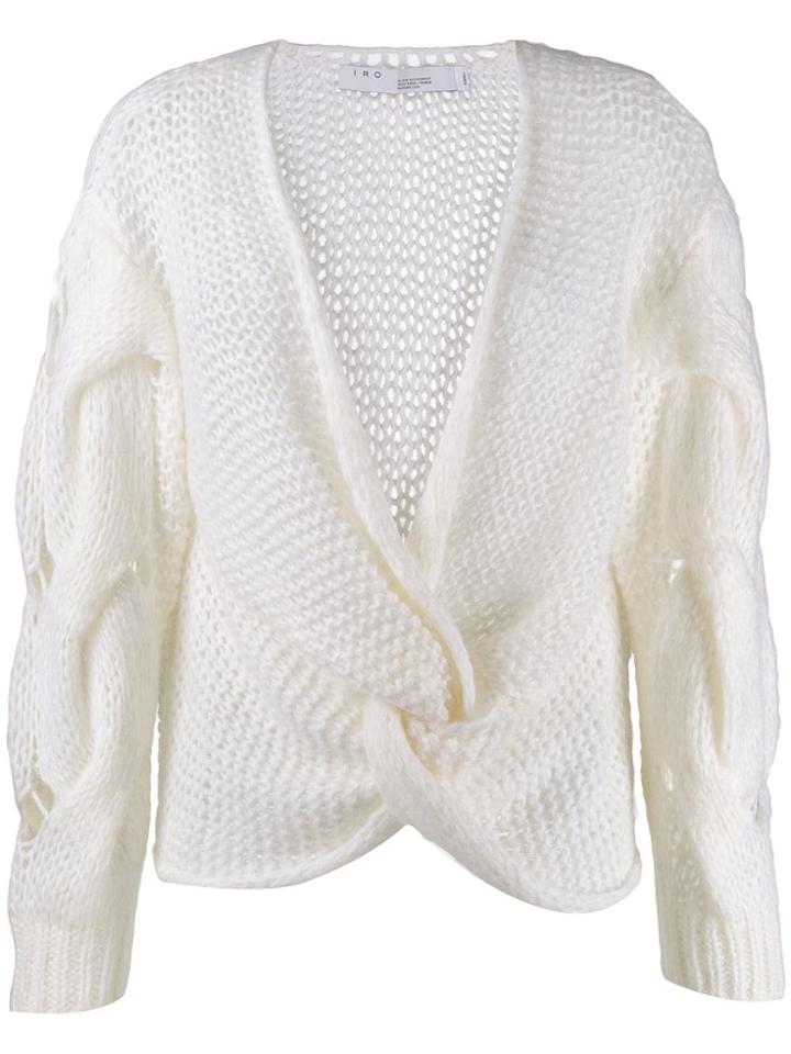 Iro Loose Knit Wrap Top - White