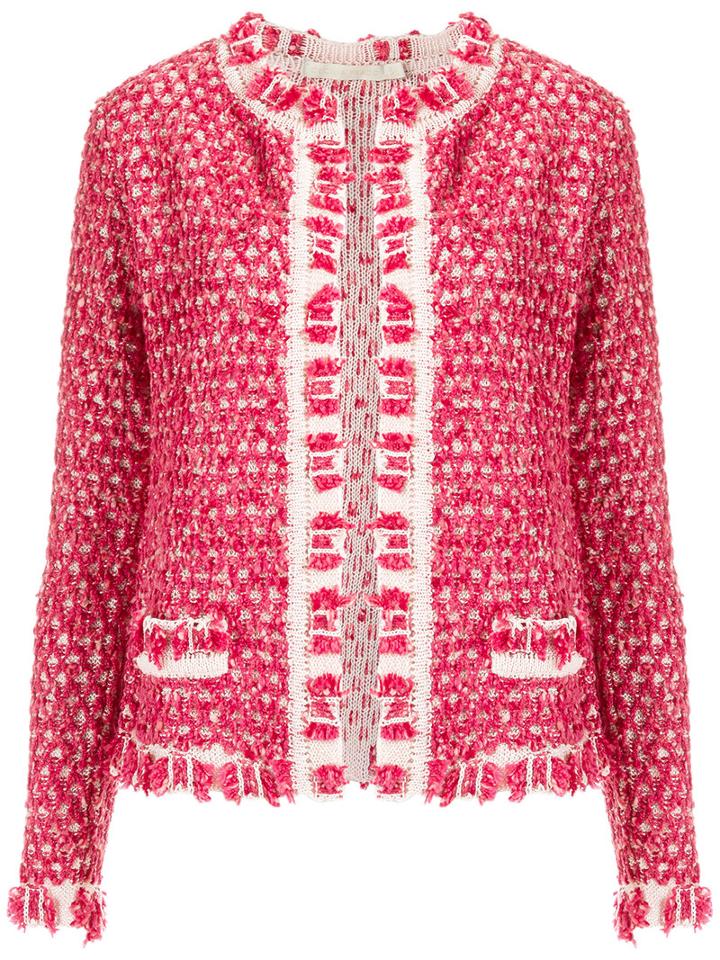 Cecilia Prado - Knit Cardigan - Women - Acrylic/lurex/polyamide - G, Pink, Acrylic/lurex/polyamide