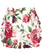 Dolce & Gabbana Rose Print Shorts - White