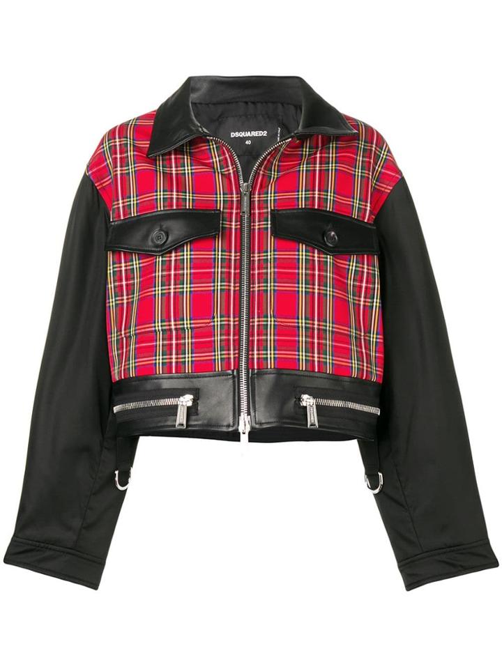 Dsquared2 Contrast Panels Cropped Jacket - Black