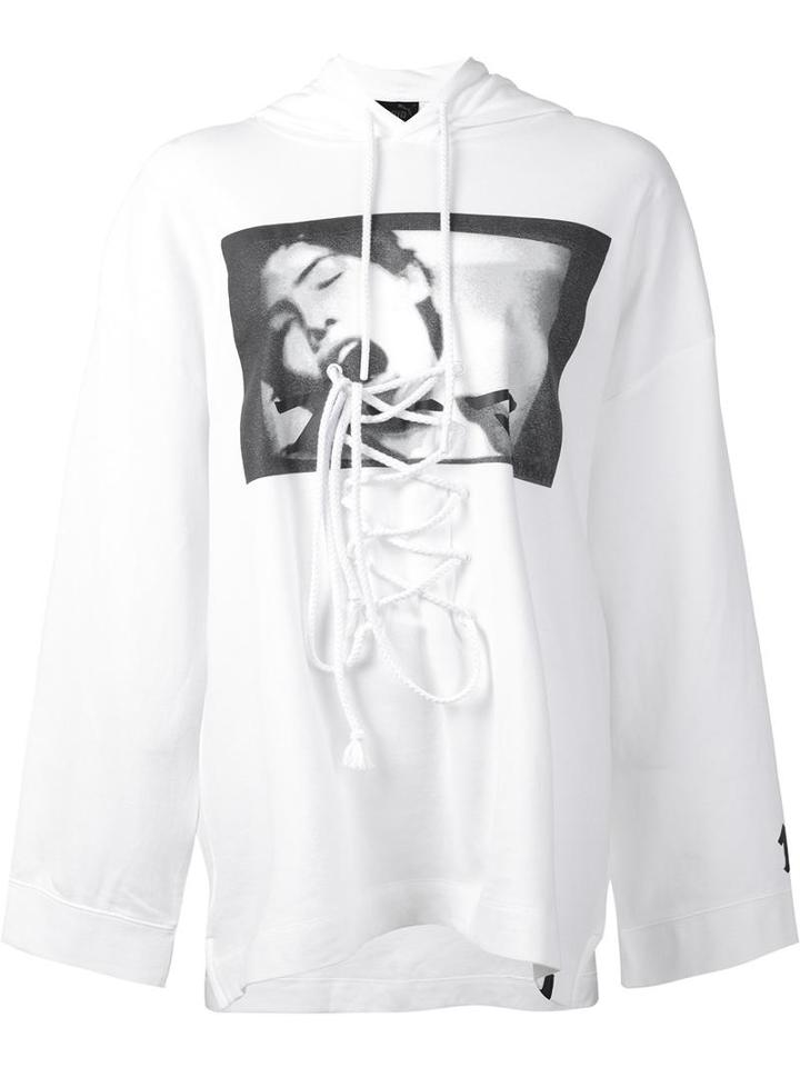 Puma Fenty Puma X Rihanna Front Lace Hoodie, Women's, Size: Medium, White, Cotton/nylon
