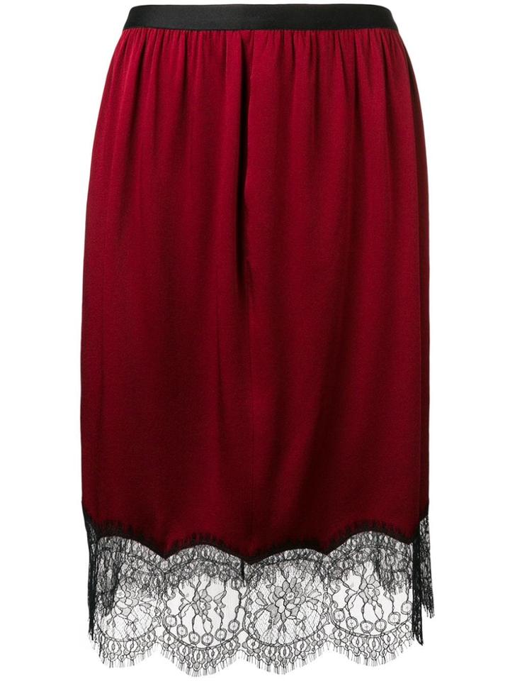 Joseph Lace Hem Skirt - Red