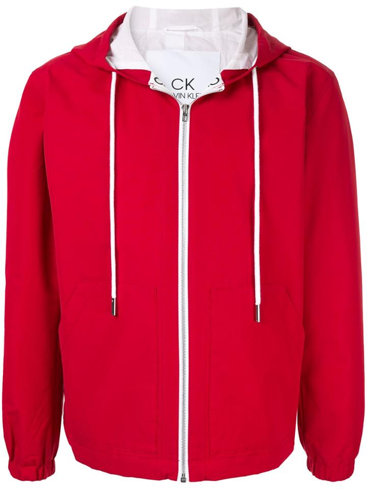 Ck Calvin Klein Contrast Detail Hooded Jacket - Red