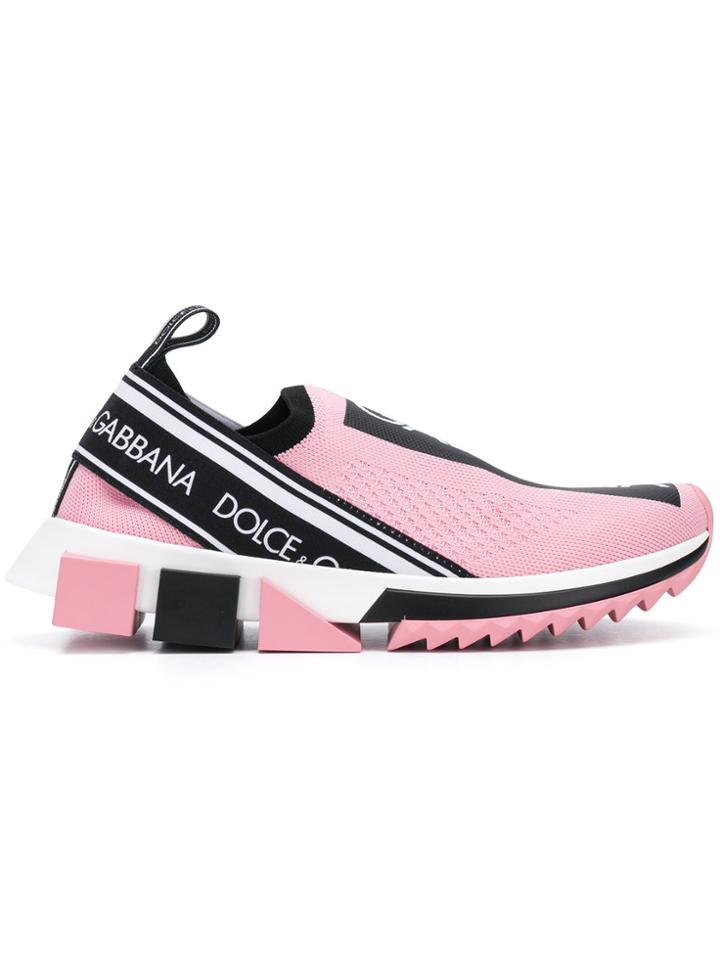 Dolce & Gabbana Branded Sorrento Sneakers - Pink & Purple