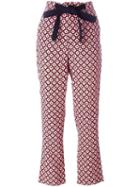 Marni Geometric Print Trousers, Women's, Size: 36, Pink/purple, Silk