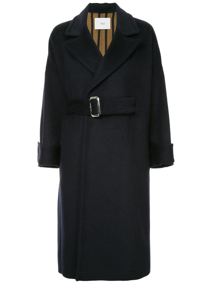Ujoh Long Belted Coat - Blue