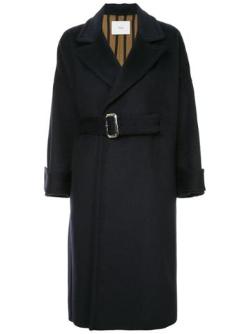 Ujoh Long Belted Coat - Blue