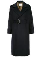 Ujoh Long Belted Coat - Blue