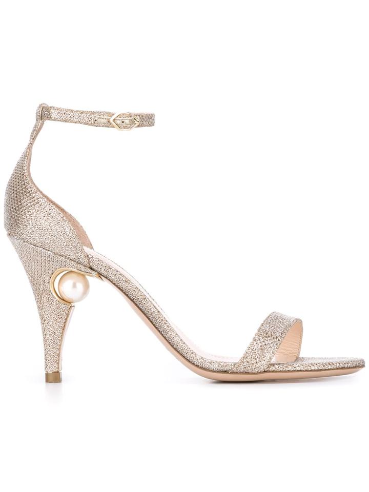 Nicholas Kirkwood 85mm Penelope Pearl Sandals - Metallic