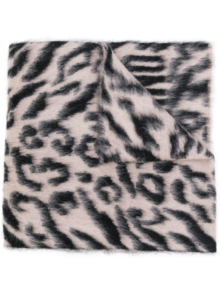 Moschino Leopard Pattern Scarf - Black