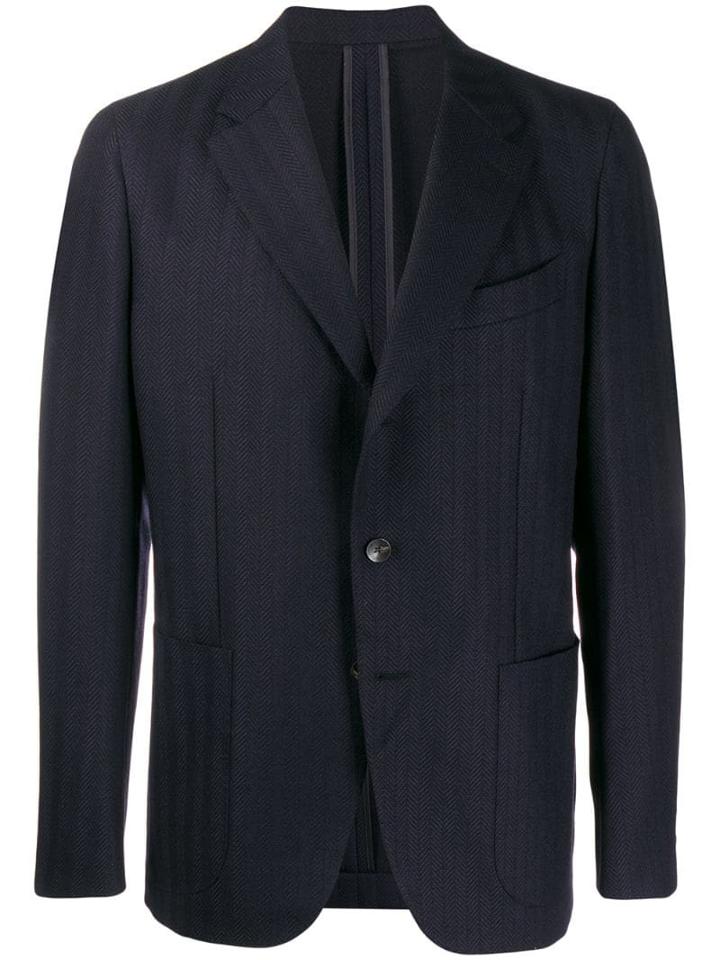 Caruso Regular Suit Jacket - Blue