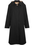 Burberry Detachable Hood Tropical Gabardine Car Coat - Black