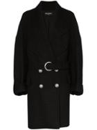Balmain Double-breasted Cocoon Coat - Black
