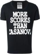 Moschino More Scores Than Casanova T-shirt, Men's, Size: 50, Black, Cotton