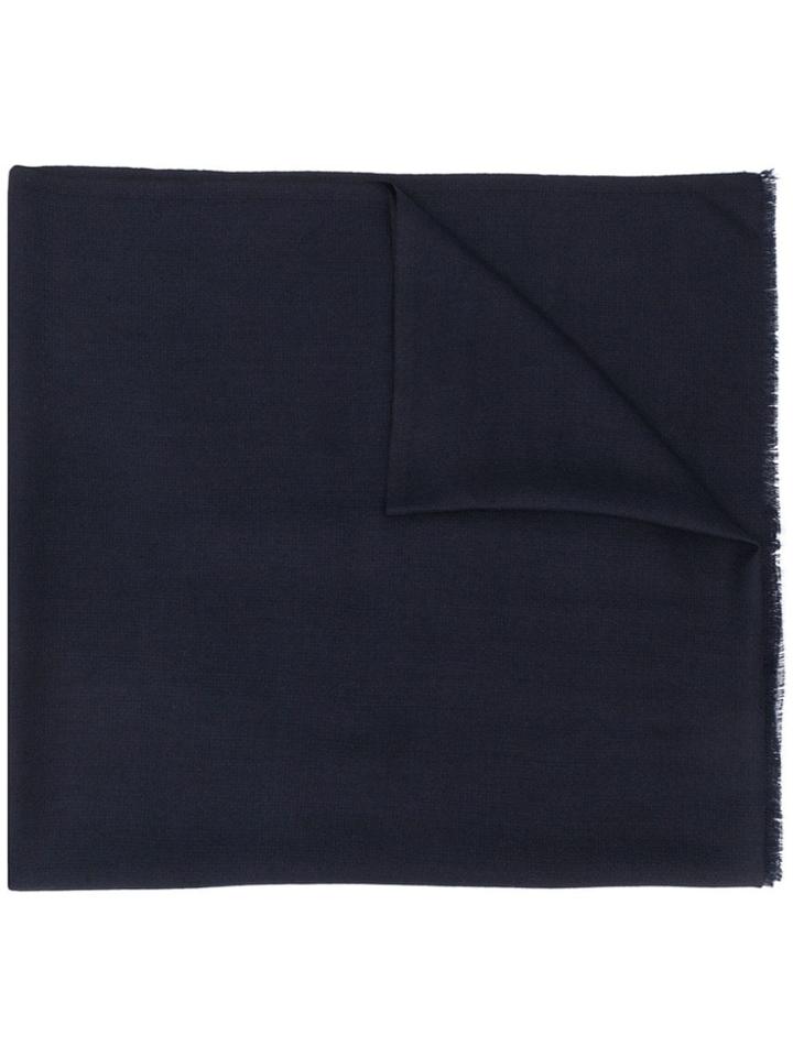Alexander Mcqueen Logo Trim Scarf - Blue