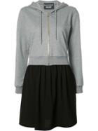 Boutique Moschino Zipped Hoodie Dress, Women's, Size: 38, Grey, Cotton/polyester
