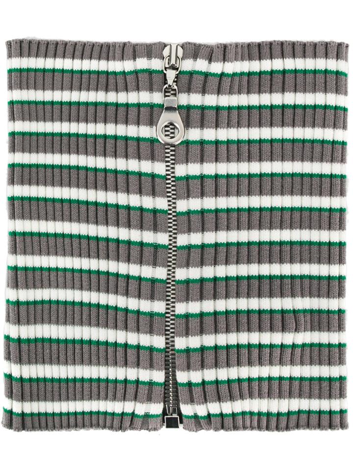 Maison Margiela Striped Zip-up Cuff Scarf - Grey