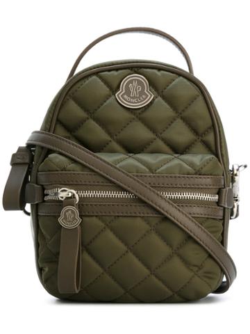 Moncler Georgine Crossbody Bag, Women's, Green, Lamb Skin/polyamide/polyester