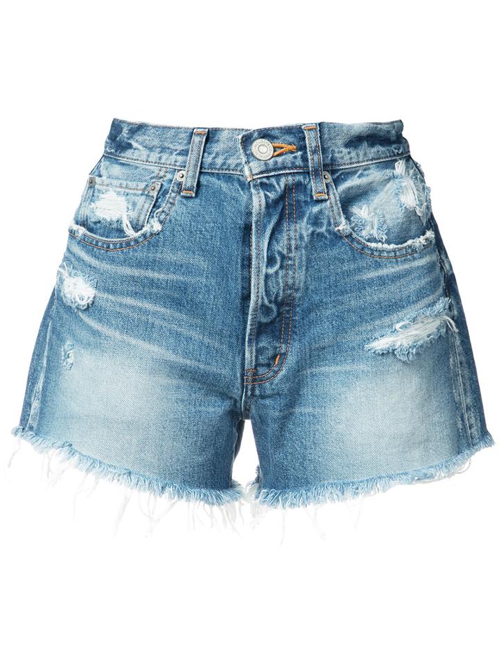 Moussy - Sunnyside Shorts - Women - Cotton - 27, Blue, Cotton