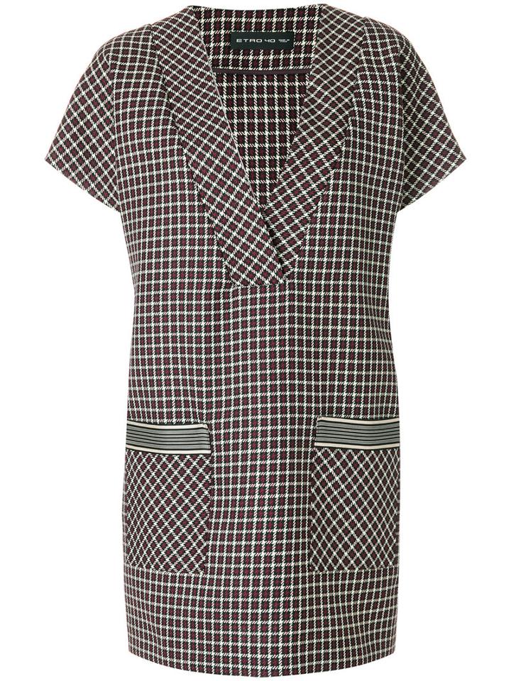 Etro - Plaid V-neck Dress - Women - Silk/cotton/wool - 44, Silk/cotton/wool